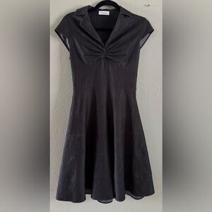 Calvin Klein Women’s Charcoal Fit & Flare Dress Cap Sleeves (Tag cut sz unknown)